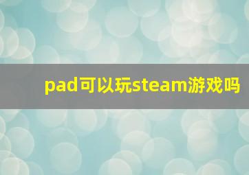 pad可以玩steam游戏吗