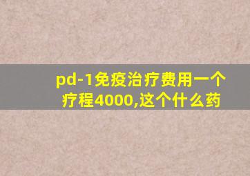 pd-1免疫治疗费用一个疗程4000,这个什么药