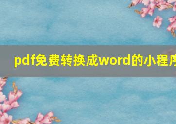 pdf免费转换成word的小程序