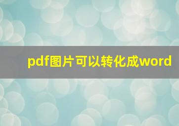 pdf图片可以转化成word