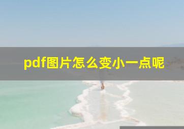 pdf图片怎么变小一点呢