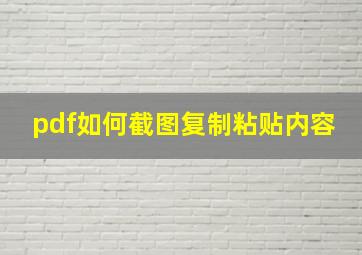 pdf如何截图复制粘贴内容