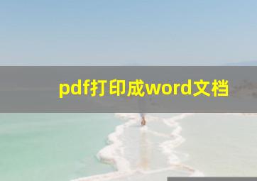 pdf打印成word文档