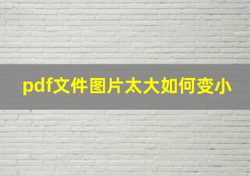 pdf文件图片太大如何变小