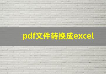 pdf文件转换成excel