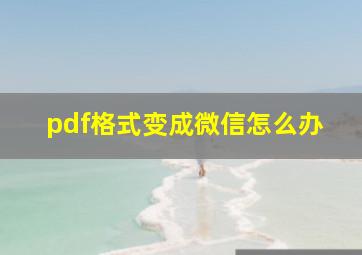 pdf格式变成微信怎么办