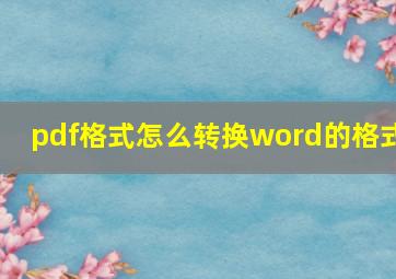 pdf格式怎么转换word的格式