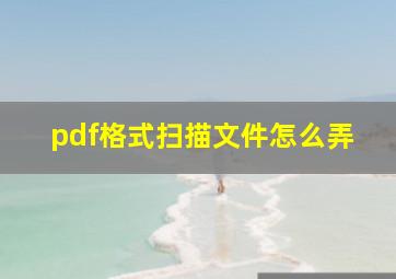 pdf格式扫描文件怎么弄