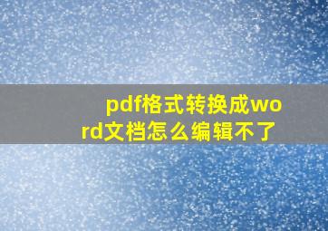 pdf格式转换成word文档怎么编辑不了