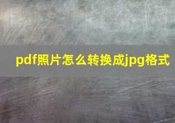 pdf照片怎么转换成jpg格式