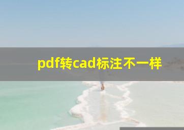 pdf转cad标注不一样