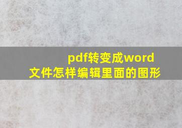 pdf转变成word文件怎样编辑里面的图形