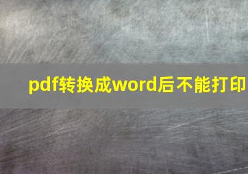 pdf转换成word后不能打印