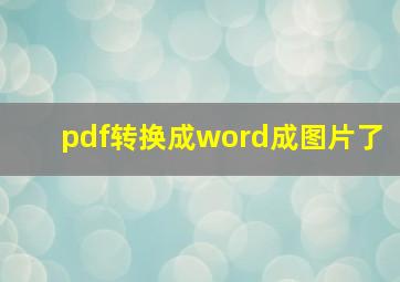 pdf转换成word成图片了