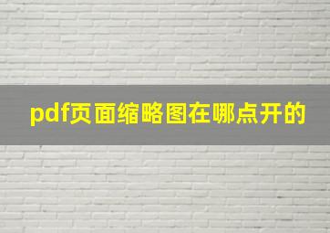 pdf页面缩略图在哪点开的