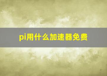 pi用什么加速器免费