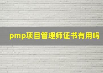 pmp项目管理师证书有用吗