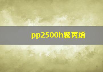 pp2500h聚丙烯