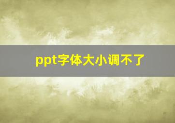 ppt字体大小调不了