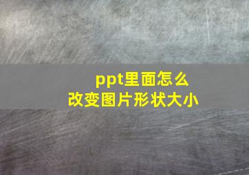 ppt里面怎么改变图片形状大小