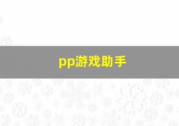 pp游戏助手