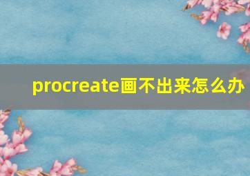 procreate画不出来怎么办