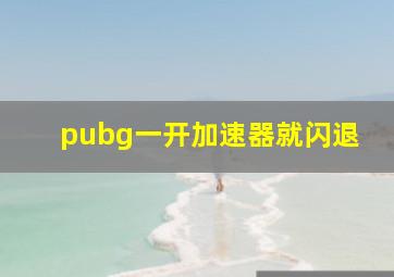 pubg一开加速器就闪退