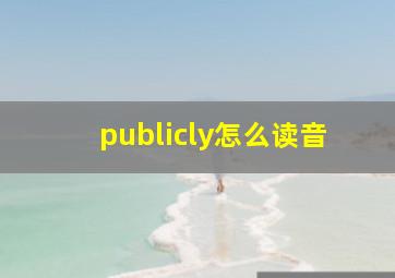 publicly怎么读音