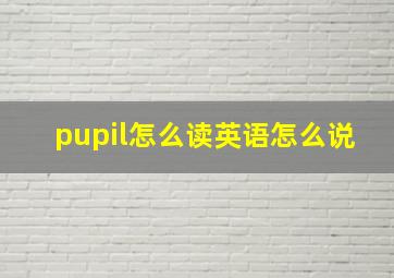 pupil怎么读英语怎么说