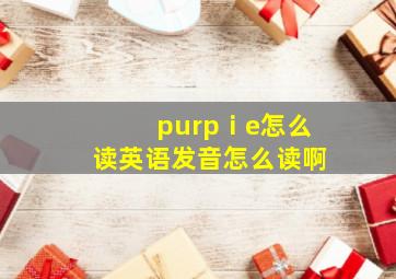 purpⅰe怎么读英语发音怎么读啊