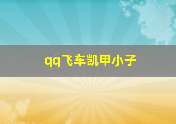 qq飞车凯甲小子