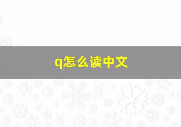 q怎么读中文