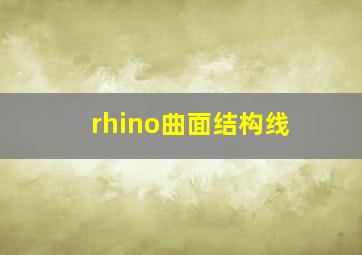 rhino曲面结构线