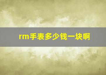 rm手表多少钱一块啊