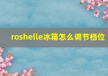 roshelle冰箱怎么调节档位