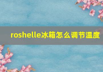 roshelle冰箱怎么调节温度