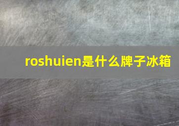 roshuien是什么牌子冰箱