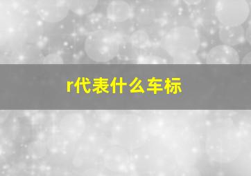 r代表什么车标