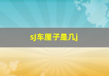 sJ车厘子是几j