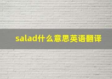 salad什么意思英语翻译