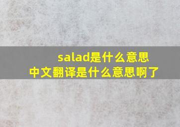 salad是什么意思中文翻译是什么意思啊了