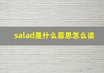 salad是什么意思怎么读