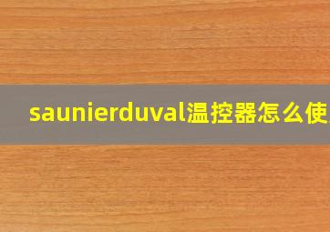 saunierduval温控器怎么使用