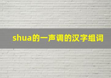 shua的一声调的汉字组词