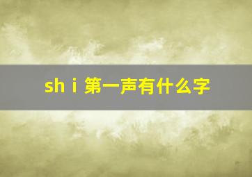 shⅰ第一声有什么字