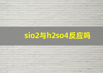 sio2与h2so4反应吗