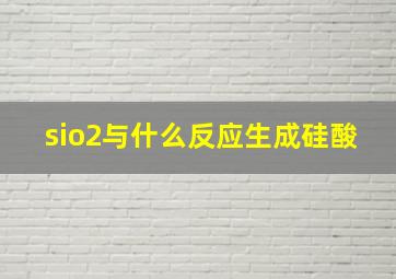 sio2与什么反应生成硅酸