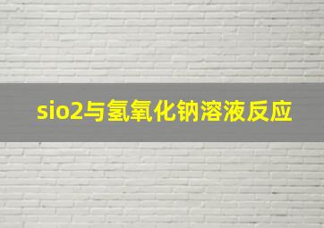 sio2与氢氧化钠溶液反应