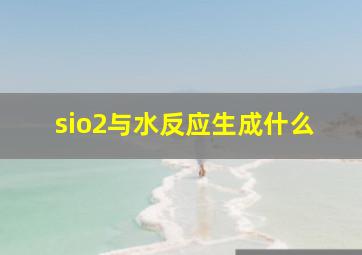 sio2与水反应生成什么