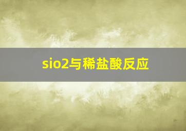 sio2与稀盐酸反应